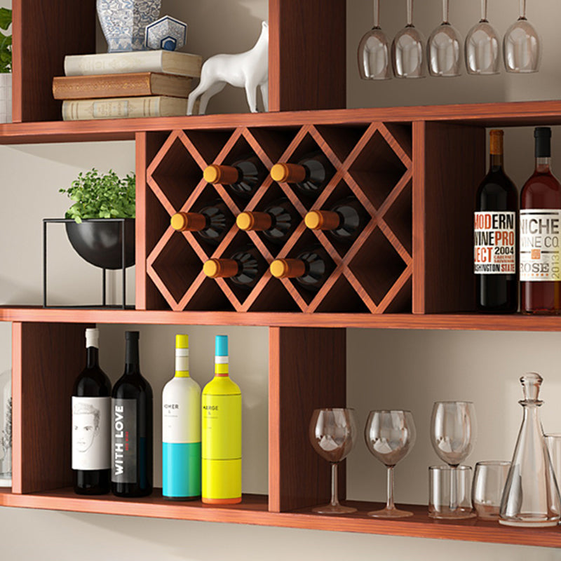 Wood Wall Mounted Modern Wine Rack Wine Stemware Holder for Home Clearhalo 'furn' 'furn_wine_racks' 'Furniture' 'Kitchen & Dining Furniture' 'Wine Racks' 'wine_racks' 6111222