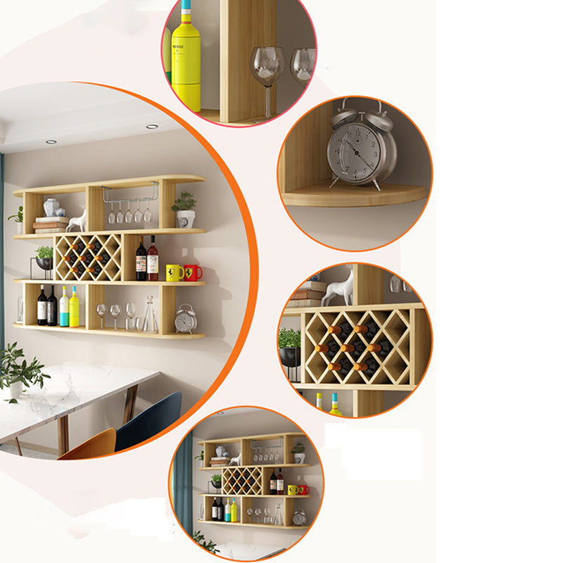 Wood Wall Mounted Modern Wine Rack Wine Stemware Holder for Home Clearhalo 'furn' 'furn_wine_racks' 'Furniture' 'Kitchen & Dining Furniture' 'Wine Racks' 'wine_racks' 6111226