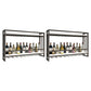 Modern Wall Mounted Wine Racks Metal Wine Jail With Glass Holder & Storage Shelf 39"L x 8"W x 24"H White 2 Piece Set Clearhalo 'furn' 'furn_wine_racks' 'Furniture' 'Kitchen & Dining Furniture' 'Wine Racks' 'wine_racks' 6111232