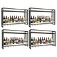 Modern Wall Mounted Wine Racks Metal Wine Jail With Glass Holder & Storage Shelf 39"L x 8"W x 24"H White 4 Piece Set Clearhalo 'furn' 'furn_wine_racks' 'Furniture' 'Kitchen & Dining Furniture' 'Wine Racks' 'wine_racks' 6111234