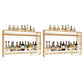 Modern Wall Mounted Wine Racks Metal Wine Jail With Glass Holder & Storage Shelf 39"L x 8"W x 24"H Gold 2 Piece Set Clearhalo 'furn' 'furn_wine_racks' 'Furniture' 'Kitchen & Dining Furniture' 'Wine Racks' 'wine_racks' 6111247
