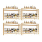 Modern Wall Mounted Wine Racks Metal Wine Jail With Glass Holder & Storage Shelf 39"L x 8"W x 24"H Gold 4 Piece Set Clearhalo 'furn' 'furn_wine_racks' 'Furniture' 'Kitchen & Dining Furniture' 'Wine Racks' 'wine_racks' 6111249
