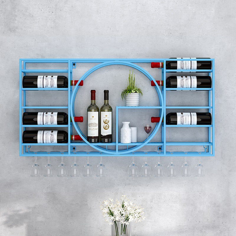 Metal Wall Mounted Modern Wine Rack 4"W x 16.5"H Wine Stemware Holder Blue Clearhalo 'furn' 'furn_wine_racks' 'Furniture' 'Kitchen & Dining Furniture' 'Wine Racks' 'wine_racks' 6111348