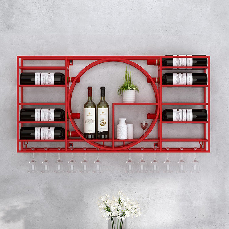 Metal Wall Mounted Modern Wine Rack 4"W x 16.5"H Wine Stemware Holder Red Clearhalo 'furn' 'furn_wine_racks' 'Furniture' 'Kitchen & Dining Furniture' 'Wine Racks' 'wine_racks' 6111349