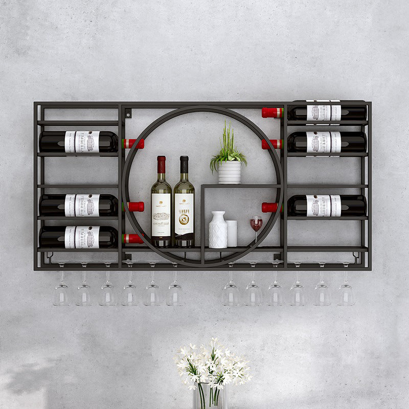 Metal Wall Mounted Modern Wine Rack 4"W x 16.5"H Wine Stemware Holder Black Clearhalo 'furn' 'furn_wine_racks' 'Furniture' 'Kitchen & Dining Furniture' 'Wine Racks' 'wine_racks' 6111350