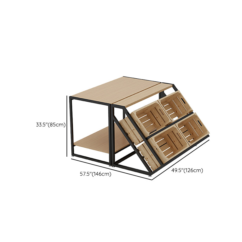 Freestanding Wooden Wine Rack Bottle Industrial Bottle Rack in Natural Wood Clearhalo 'furn' 'furn_wine_racks' 'Furniture' 'Kitchen & Dining Furniture' 'Wine Racks' 'wine_racks' 6111391