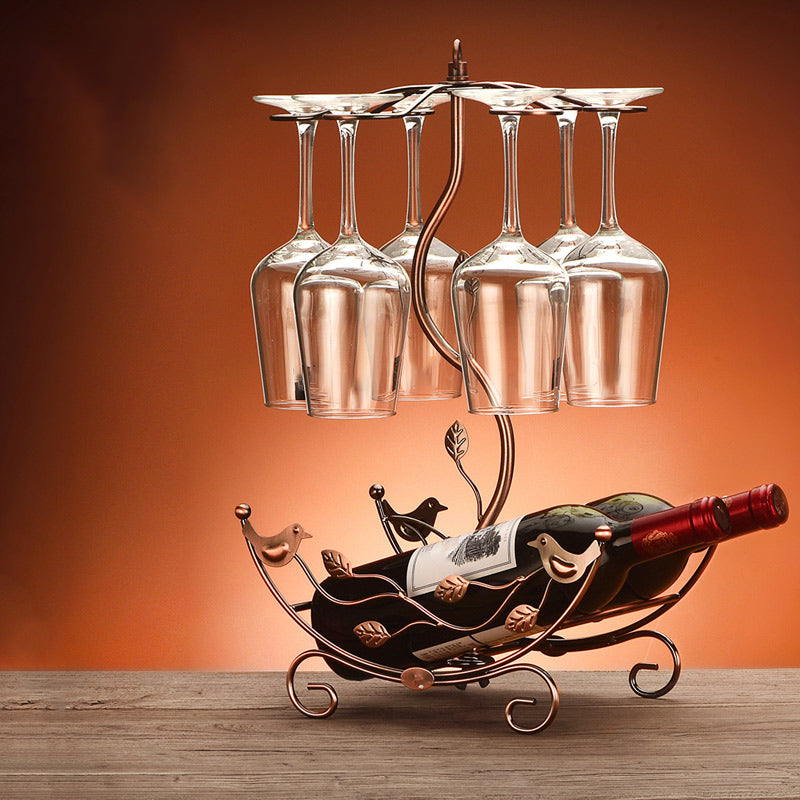 Glam Tabletop Wine Holder Rack Metal Wine Rack Kit voor woonkamer