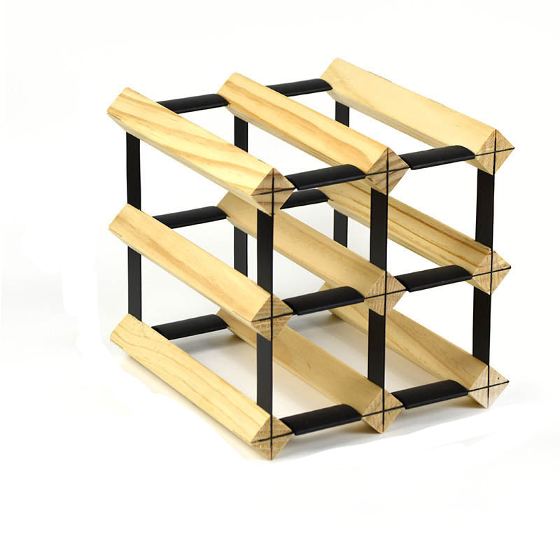 Pine Countertop Wijnfleshouder Moderne fleshouder in natuurlijk hout