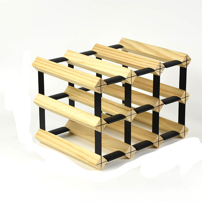 Pine Countertop Wijnfleshouder Moderne fleshouder in natuurlijk hout