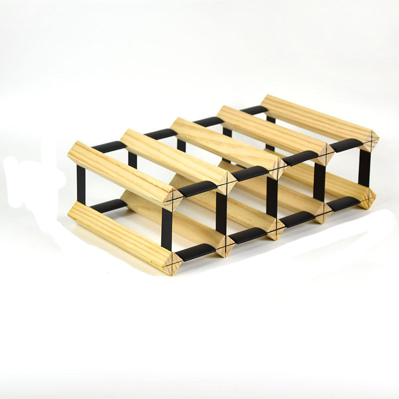 Pine Countertop Wijnfleshouder Moderne fleshouder in natuurlijk hout