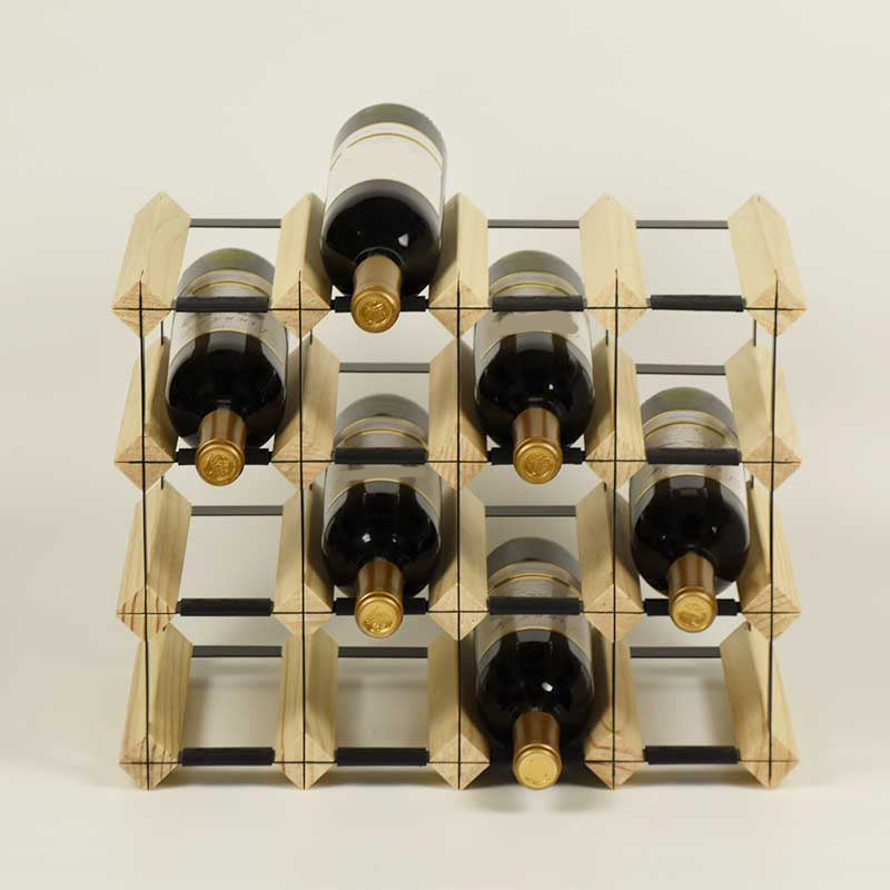 Pine Countertop Wijnfleshouder Moderne fleshouder in natuurlijk hout