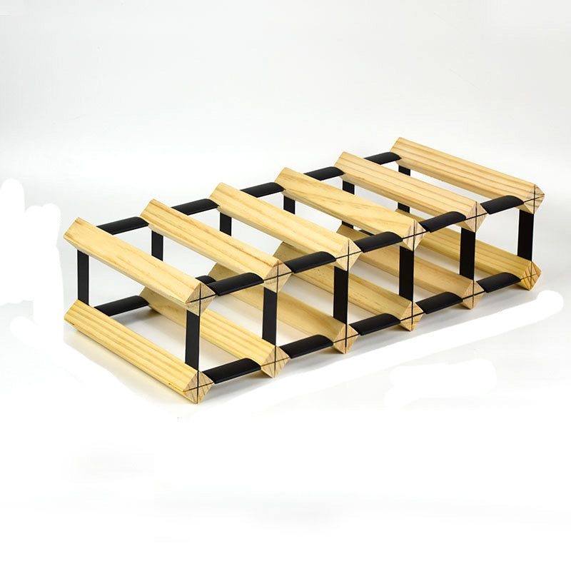 Pine Countertop Wijnfleshouder Moderne fleshouder in natuurlijk hout