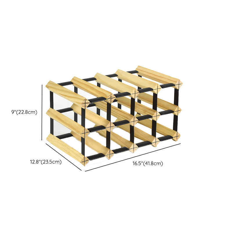 Pine Countertop Wijnfleshouder Moderne fleshouder in natuurlijk hout