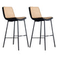 Industrial PU Leather Barstools Metal Base Bar Stool for Living Room