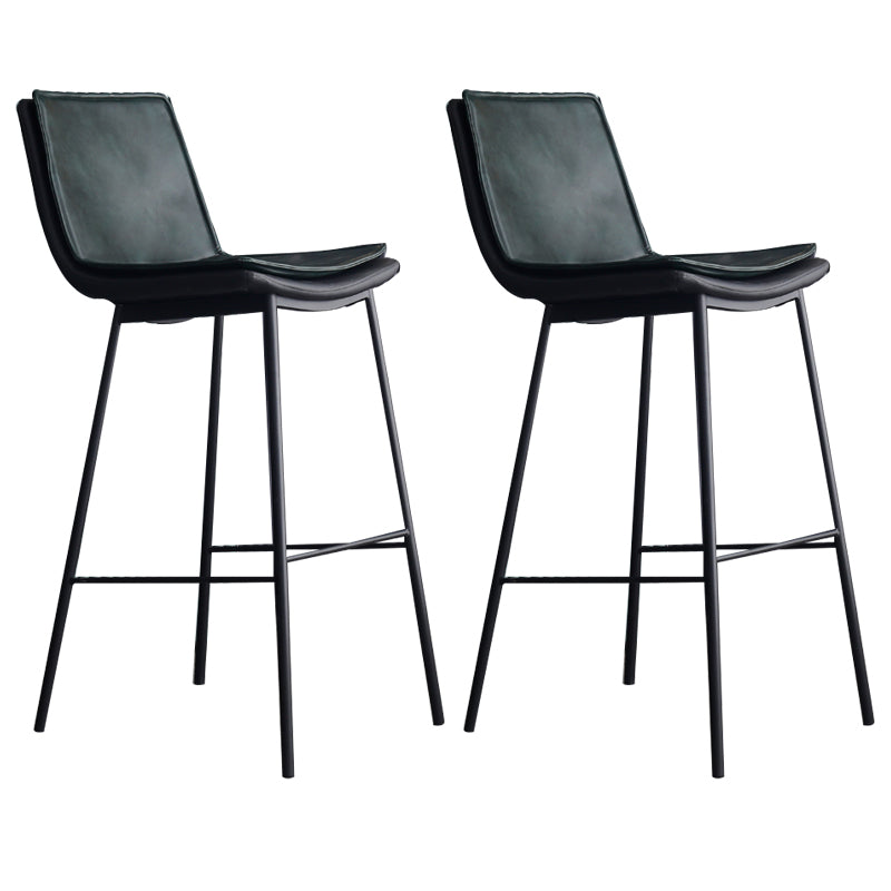 Industrial PU Leather Barstools Metal Base Bar Stool for Living Room