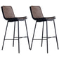 Industrial PU Leather Barstools Metal Base Bar Stool for Living Room