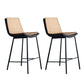 Industrial PU Leather Barstools Metal Base Bar Stool for Living Room
