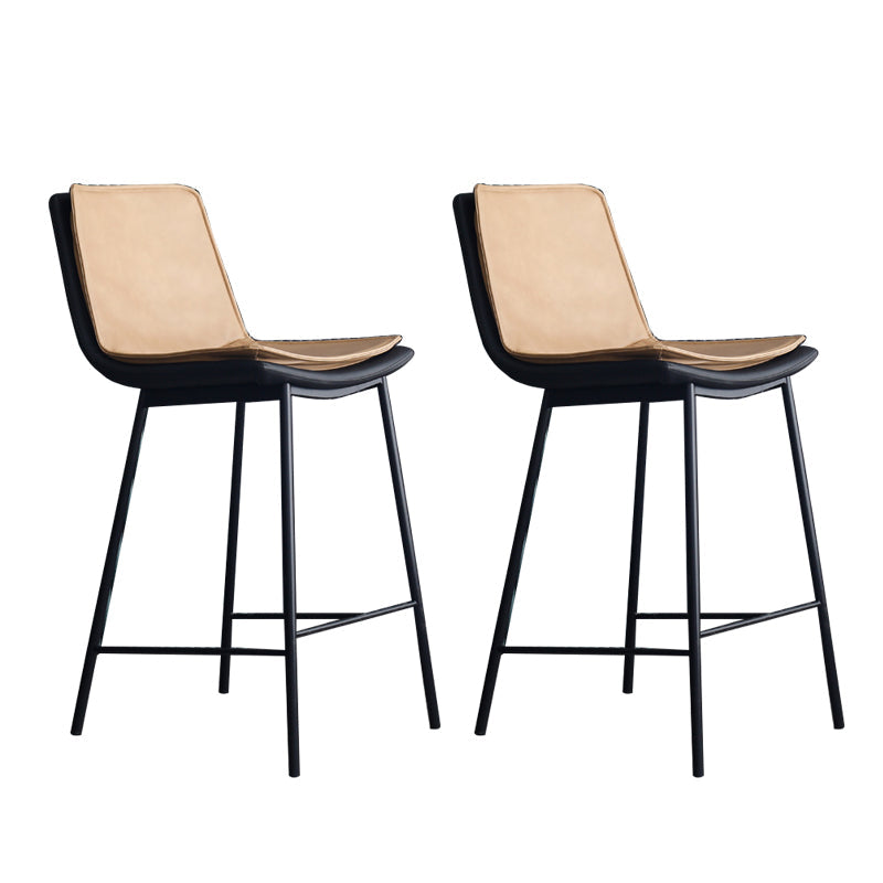 Industrial PU Leather Barstools Metal Base Bar Stool for Living Room