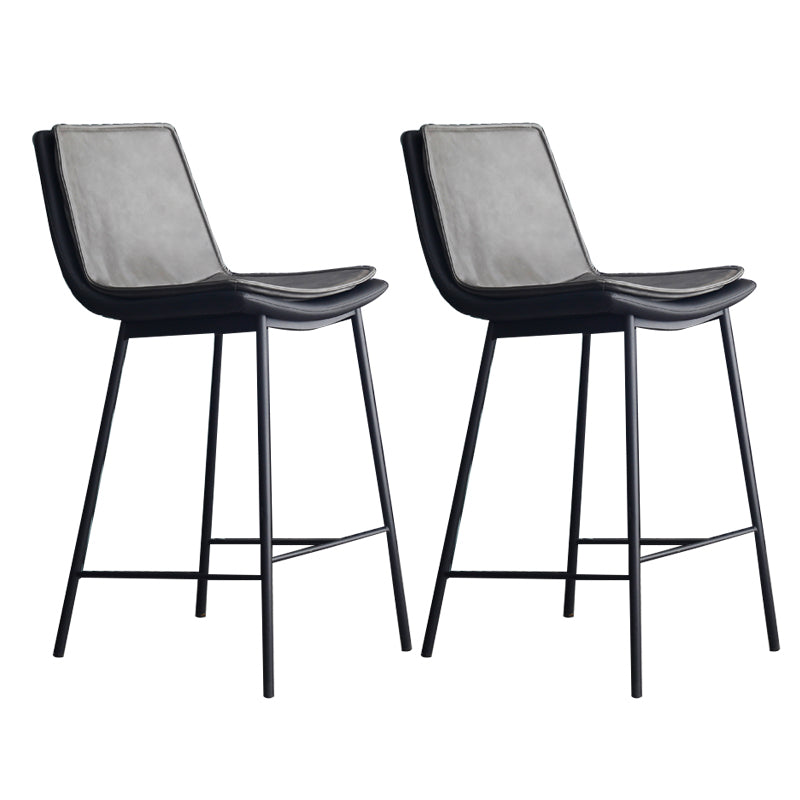 Industrial PU Leather Barstools Metal Base Bar Stool for Living Room
