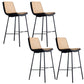 Industrial PU Leather Barstools Metal Base Bar Stool for Living Room