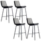 Industrial PU Leather Barstools Metal Base Bar Stool for Living Room