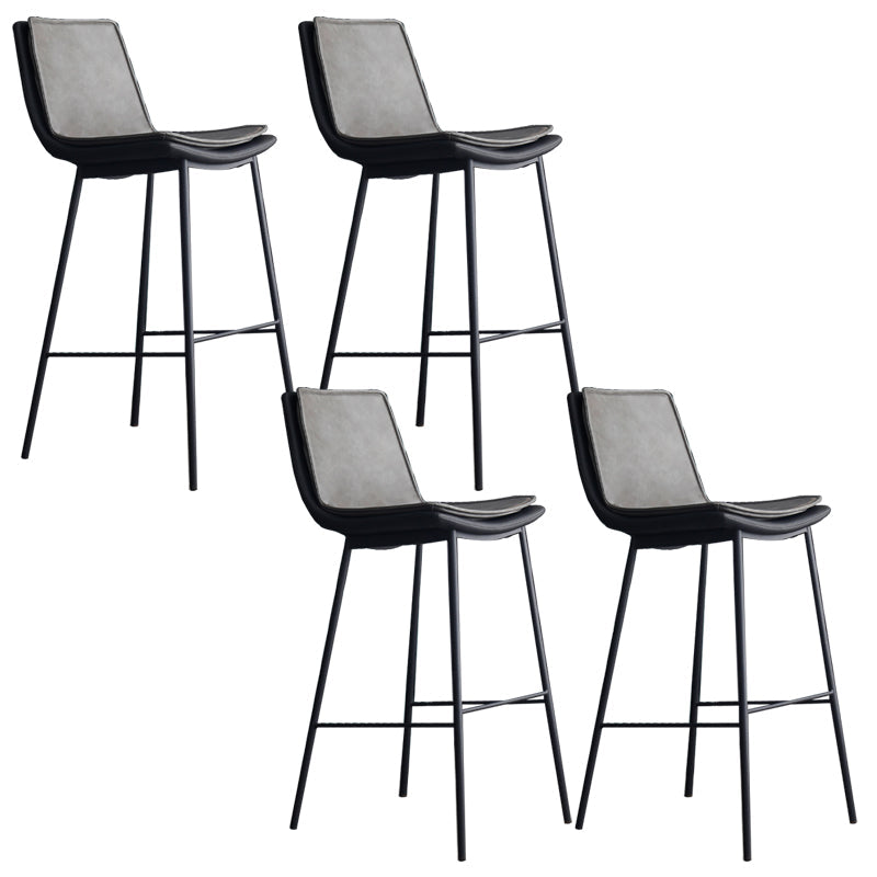 Industrial PU Leather Barstools Metal Base Bar Stool for Living Room