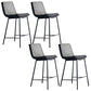 Industrial PU Leather Barstools Metal Base Bar Stool for Living Room