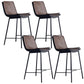 Industrial PU Leather Barstools Metal Base Bar Stool for Living Room