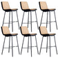 Industrial PU Leather Barstools Metal Base Bar Stool for Living Room