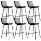 Industrial PU Leather Barstools Metal Base Bar Stool for Living Room