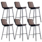 Industrial PU Leather Barstools Metal Base Bar Stool for Living Room