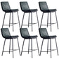 Industrial PU Leather Barstools Metal Base Bar Stool for Living Room