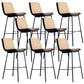 Industrial PU Leather Barstools Metal Base Bar Stool for Living Room