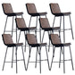 Industrial PU Leather Barstools Metal Base Bar Stool for Living Room