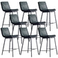 Industrial PU Leather Barstools Metal Base Bar Stool for Living Room