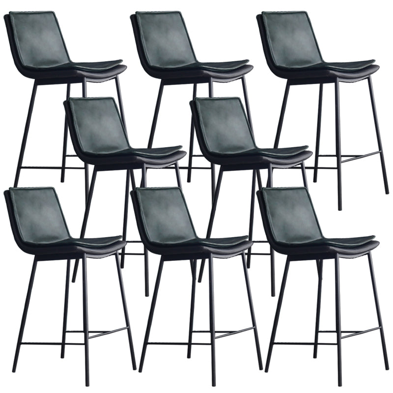 Industrial PU Leather Barstools Metal Base Bar Stool for Living Room