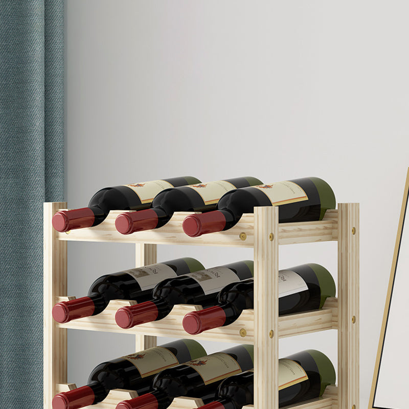 Modern Countertop Wine Bottle Holder Pine Bottle Wine Rack with Shelf Clearhalo 'furn' 'furn_wine_racks' 'Furniture' 'Kitchen & Dining Furniture' 'Wine Racks' 'wine_racks' 6116039