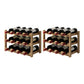 Modern Countertop Wine Bottle Holder Pine Bottle Wine Rack with Shelf 17.3"L x 8.8"W x 11"H Light Brown 2 Piece Set Clearhalo 'furn' 'furn_wine_racks' 'Furniture' 'Kitchen & Dining Furniture' 'Wine Racks' 'wine_racks' 6116076