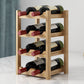 Modern Countertop Wine Bottle Holder Pine Bottle Wine Rack with Shelf 9.4"L x 8.8"W x 15.6"H Light Brown 1 Piece Clearhalo 'furn' 'furn_wine_racks' 'Furniture' 'Kitchen & Dining Furniture' 'Wine Racks' 'wine_racks' 6116087
