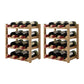 Modern Countertop Wine Bottle Holder Pine Bottle Wine Rack with Shelf 13.2"L x 8.8"W x 15.6"H Light Brown 2 Piece Set Clearhalo 'furn' 'furn_wine_racks' 'Furniture' 'Kitchen & Dining Furniture' 'Wine Racks' 'wine_racks' 6116094