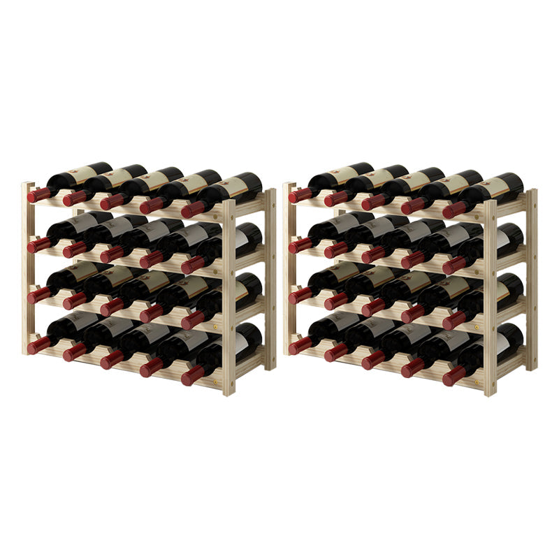 Modern Countertop Wine Bottle Holder Pine Bottle Wine Rack with Shelf 21.5"L x 8.8"W x 15.6"H Natural 2 Piece Set Clearhalo 'furn' 'furn_wine_racks' 'Furniture' 'Kitchen & Dining Furniture' 'Wine Racks' 'wine_racks' 6116109