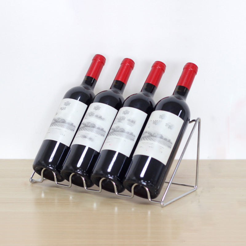 Contemporary Metal Wine Rack Bottle Tabletop Or Countertop Free-Stand Bottle Holder