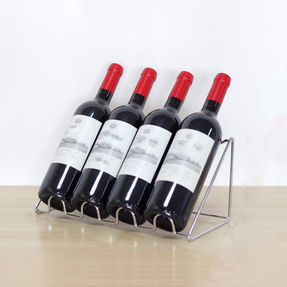 Contemporary Metal Wine Rack Bottle Tabletop Or Countertop Free-Stand Bottle Holder