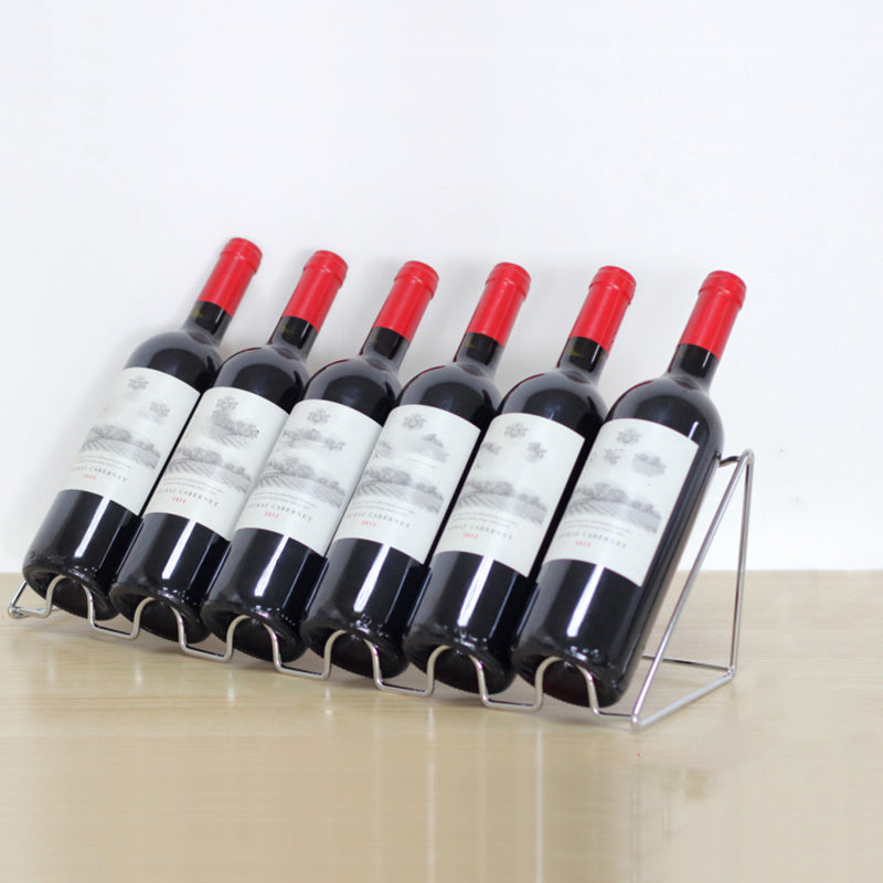 Contemporary Metal Wine Rack Bottle Tabletop Or Countertop Free-Stand Bottle Holder