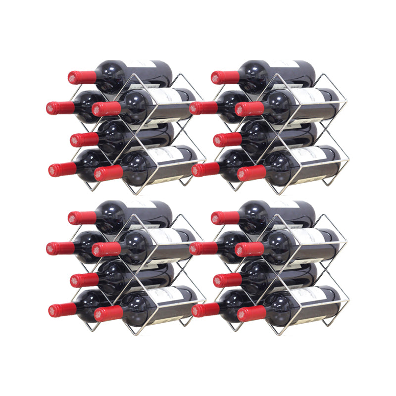 Hedendaagse metalen wijnrek fles tafelblad of aanrecht met een vrijstandige fleshouder