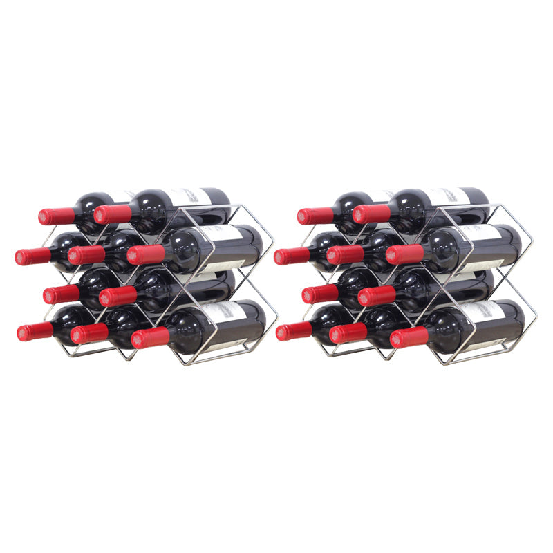 Hedendaagse metalen wijnrek fles tafelblad of aanrecht met een vrijstandige fleshouder