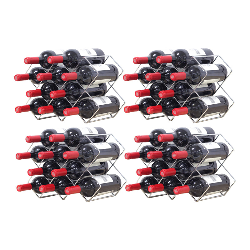 Soporte contemporáneo de botella de botella de estante de vino de metal