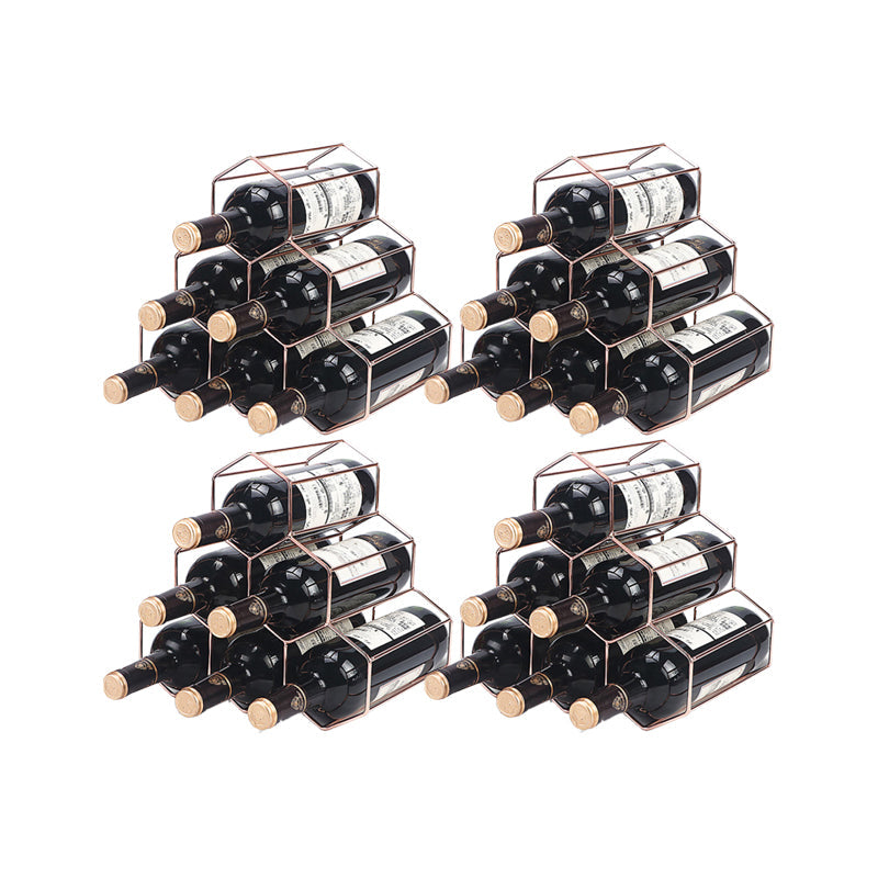 Soporte contemporáneo de botella de botella de estante de vino de metal