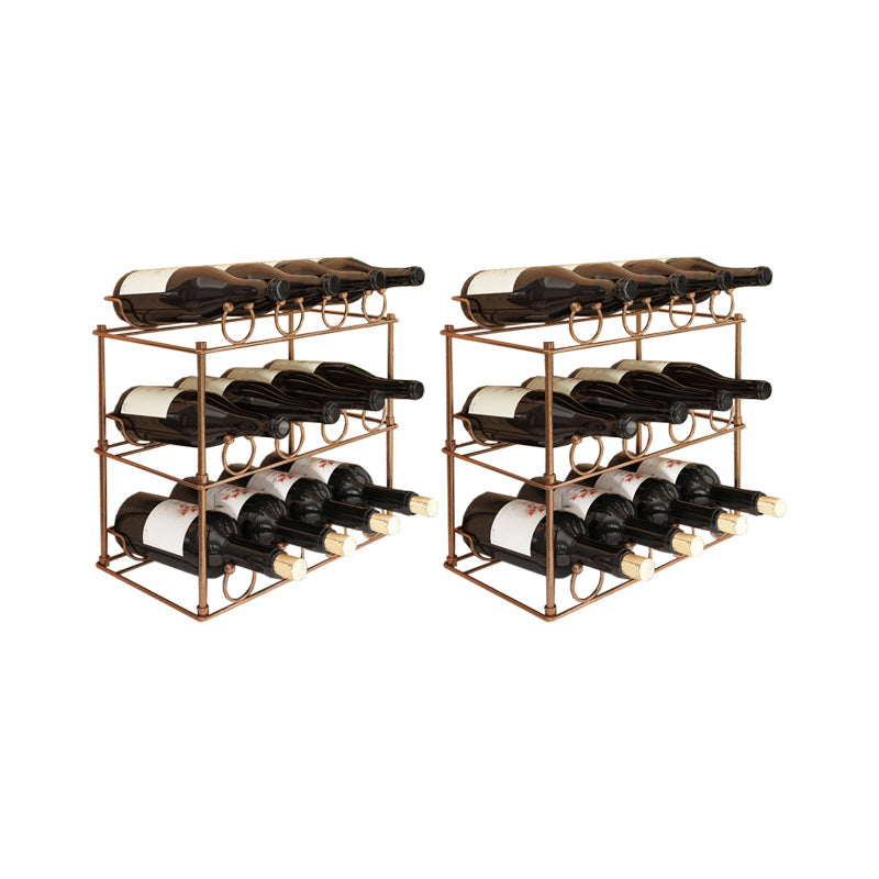 Zeitgenössischer Metallweinregal-Flaschen-Tischplatte oder Freiflächentop-Flaschenhalter