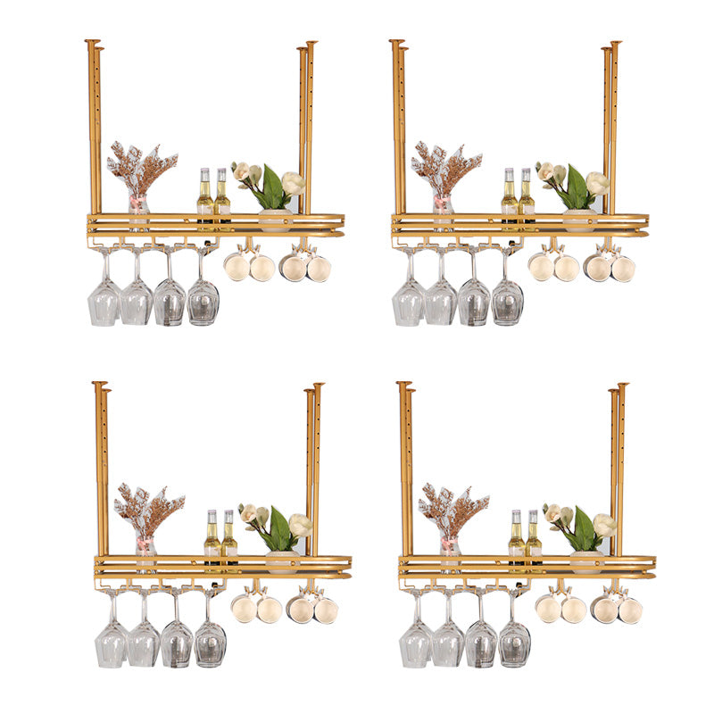Presque de vin suspendu industriel étagère à vin en métal pour cuisine